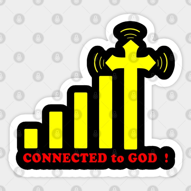 Christian Design Connected To God Sticker by Javacustoms